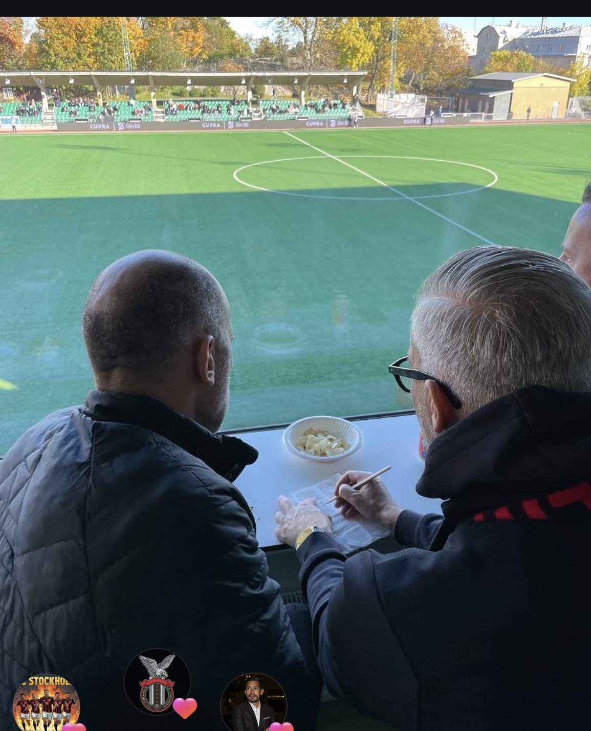 Vy från Business Club mot planen