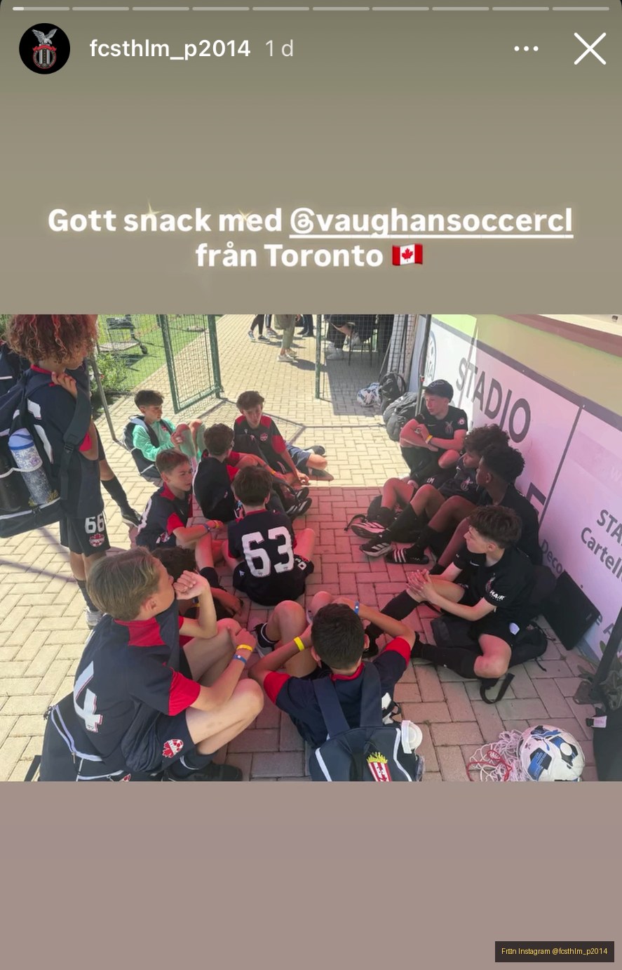 Gott snack med Vaughan Soccer Club från Toronto
